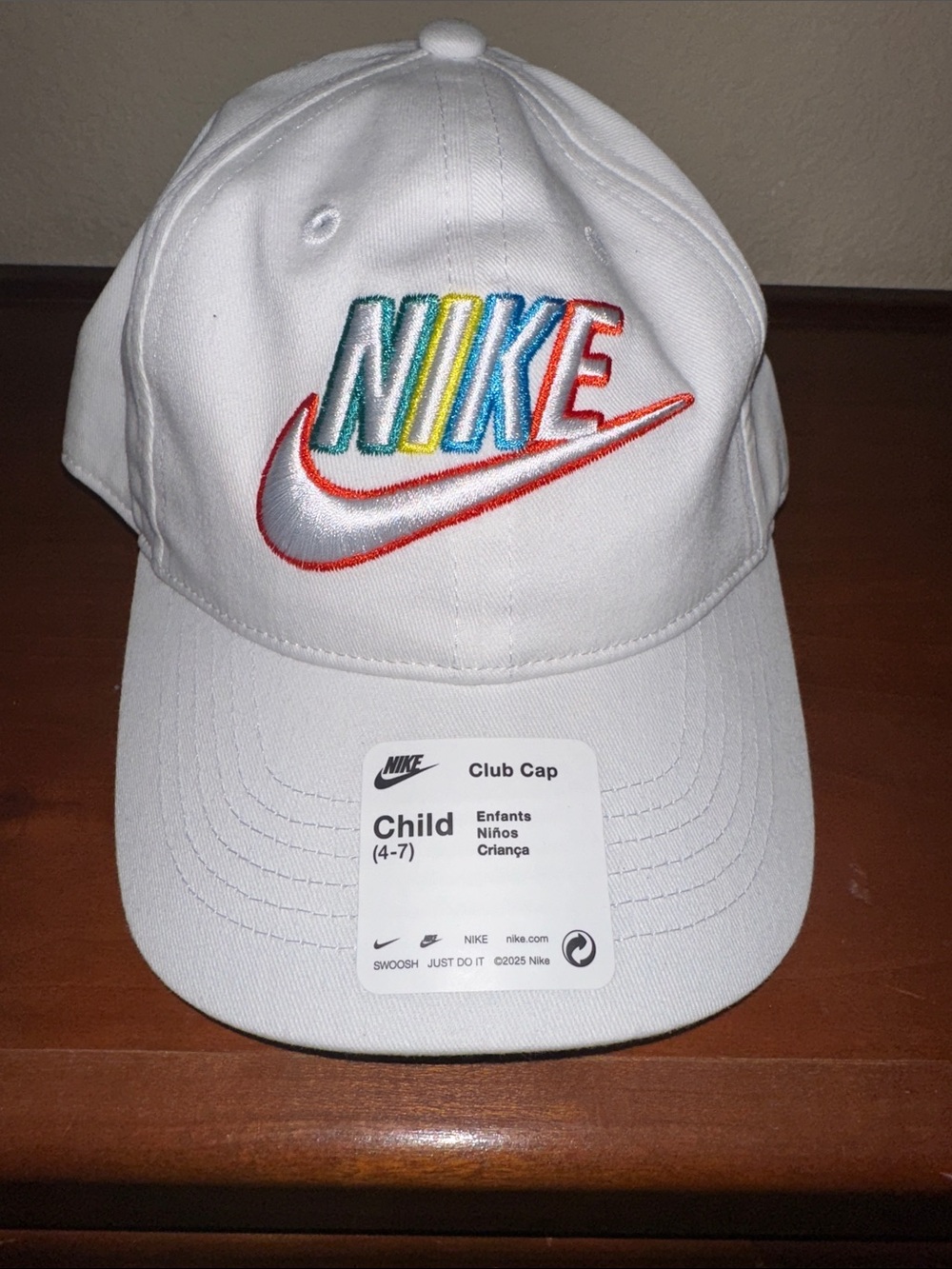 NWT Nike Club Cap 100% Cotton Child White (5-7)